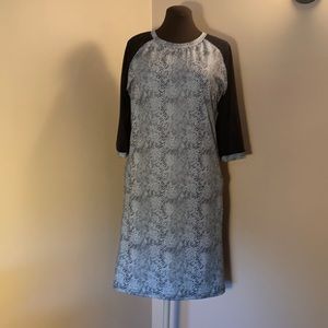 LOLA GETTS Snakeprint Dress with Mesh Sleeves